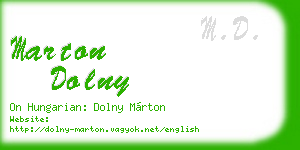 marton dolny business card
